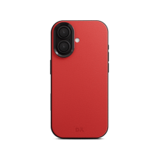 Crimson-Grey Leatherite MagSafe Phone Case Cover for iPhone 17